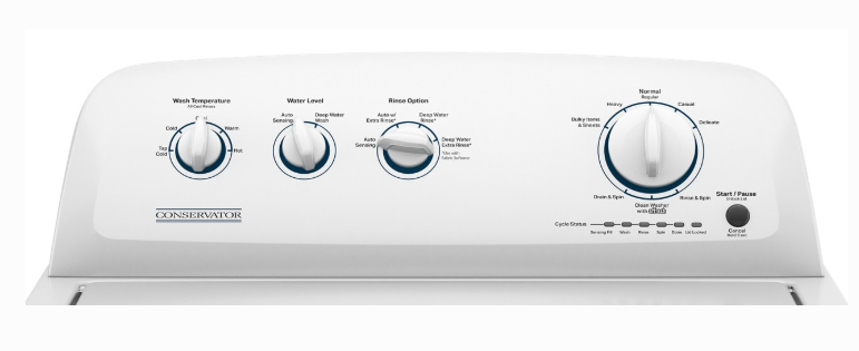 CONSERVATOR - VWW3809RW - 3.8 Cubic Foot Top Load Washer & VDEW6511RW - 6.5 Cubic Foot Front Load Electric Dryer - White