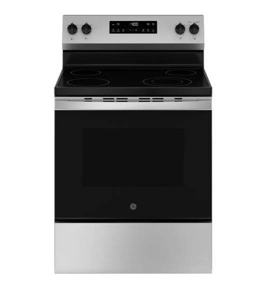 New, In-Box: GE® ENERGY STAR® 30" Free-Standing Electric Convection Range with No Preheat Air Fry and EasyWash™ Oven Tray - - GRF600AV1SS